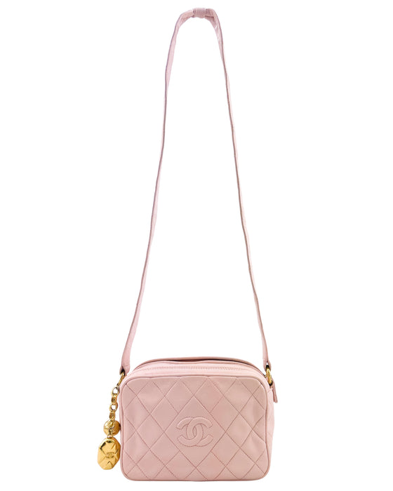 Pink Quilted Mini Camera Bag