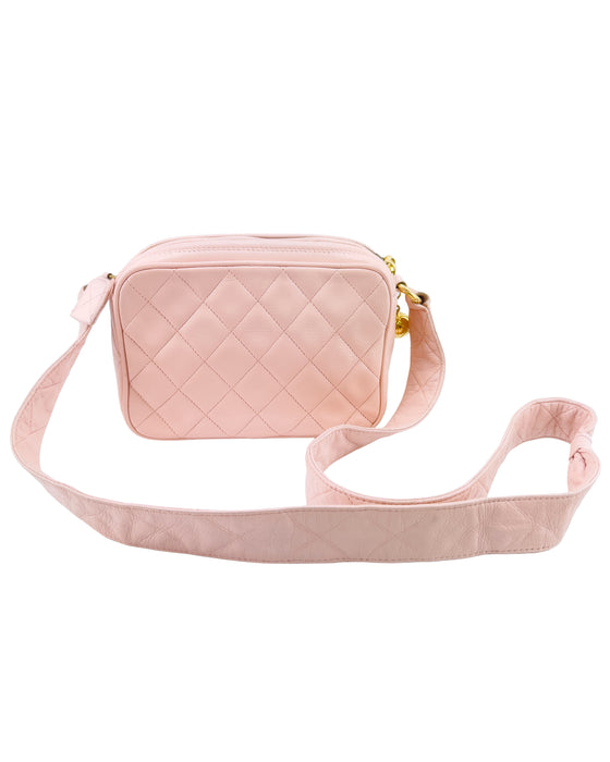 Pink Quilted Mini Camera Bag