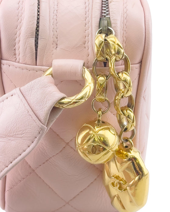 Pink Quilted Mini Camera Bag