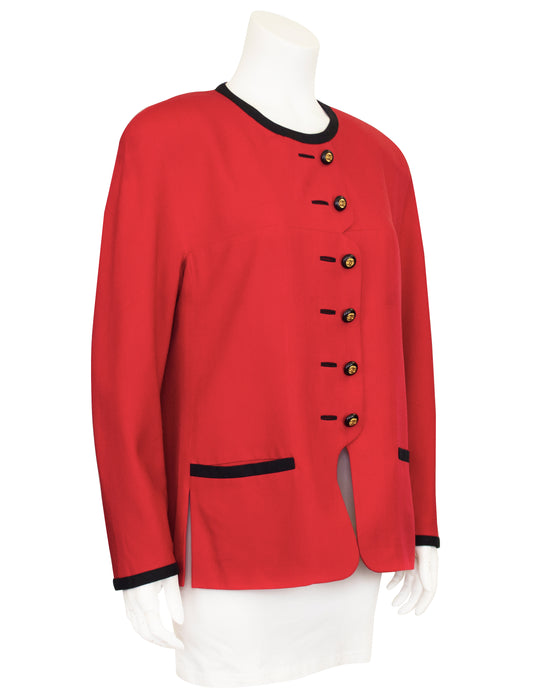 Red Shantung Silk Jacket
