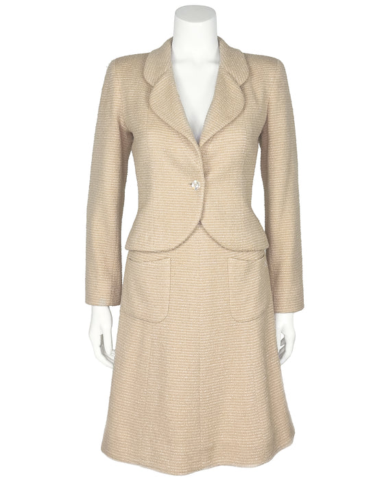 Light Tan Wool Skirt Suit