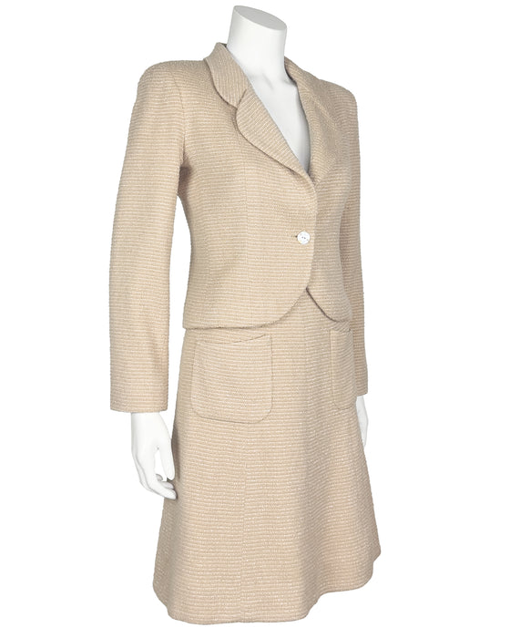 Light Tan Wool Skirt Suit