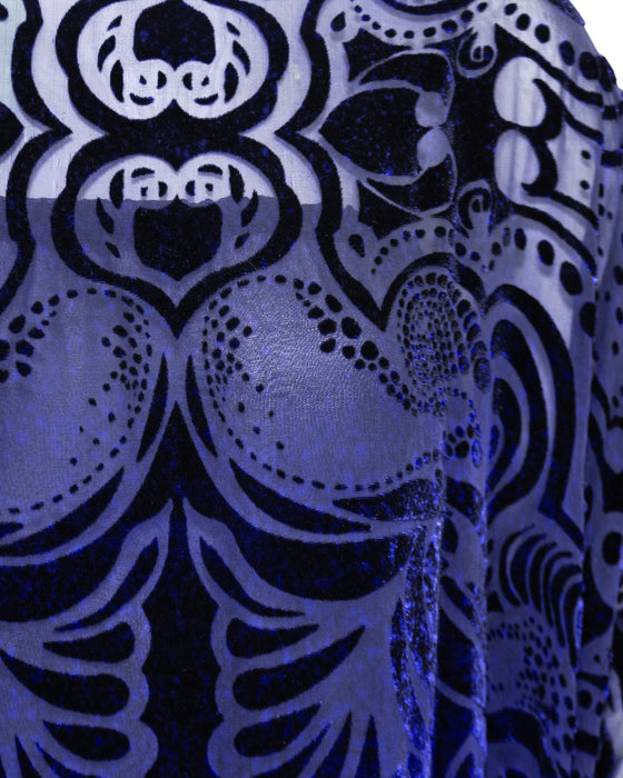Navy Blue 'Zelda' Devoree Velvet Gown