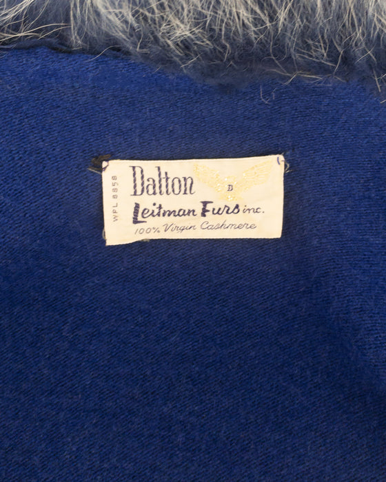 Blue Cashmere Cardigan with Collar