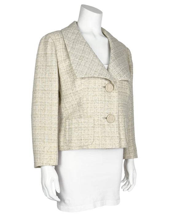 Cream Wool and Linen Jacket