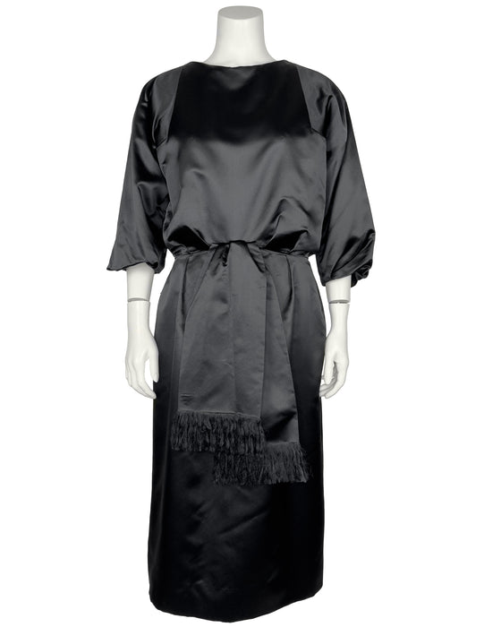 Black Satin Cocktail Dress