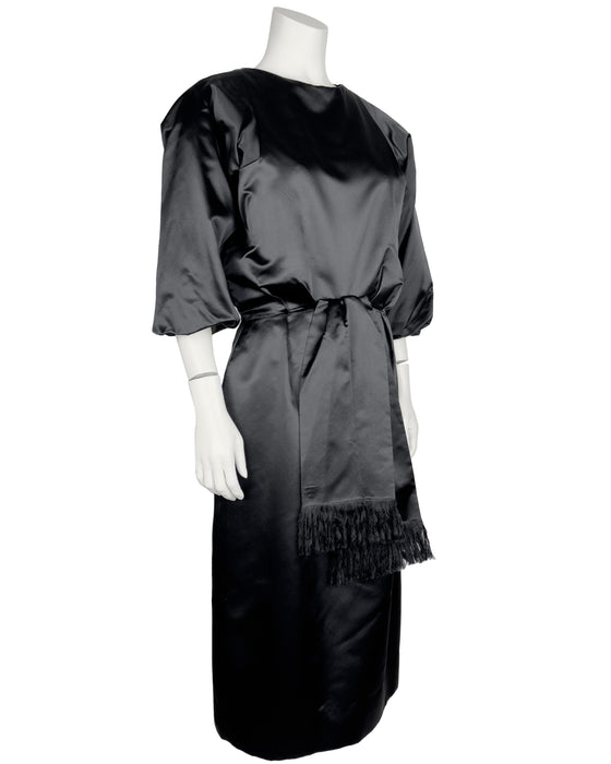 Black Satin Cocktail Dress