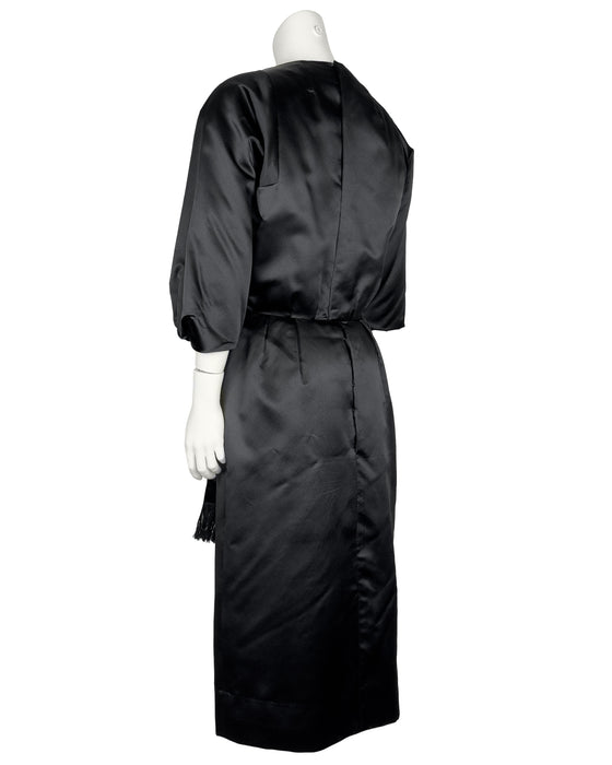 Black Satin Cocktail Dress