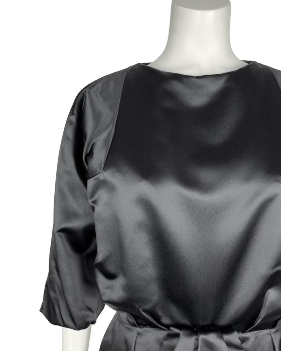 Black Satin Cocktail Dress