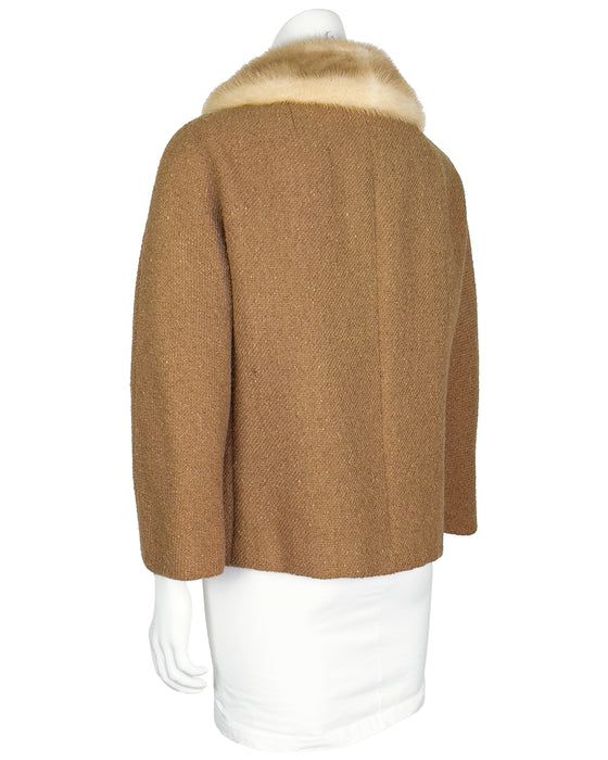 Tan Wool Jacket with Trim