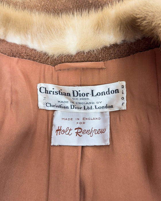 Tan Wool Jacket with Trim