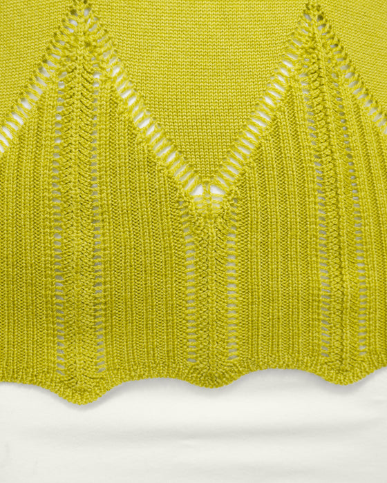 Chartreuse Wool Fold Over Sweater