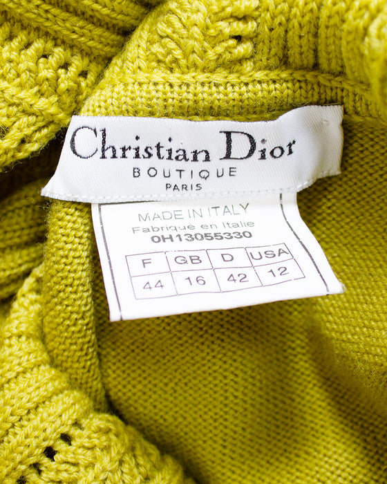 Chartreuse Wool Fold Over Sweater