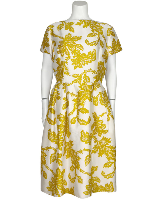 Yellow & Cream Silk Dress