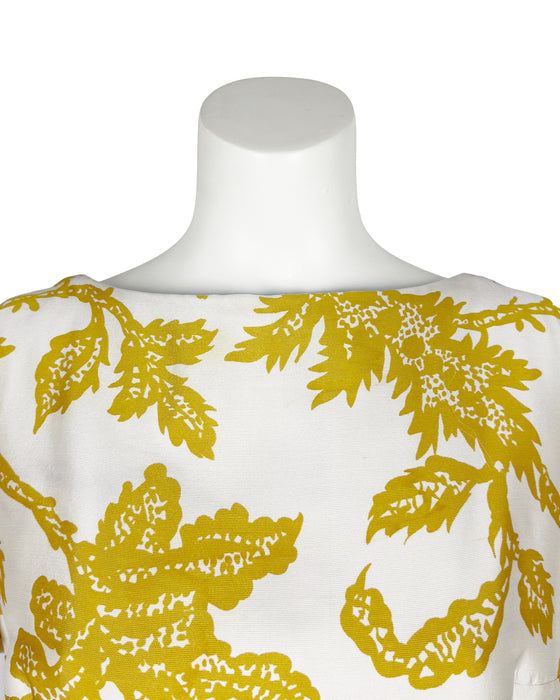 Yellow & Cream Silk Dress