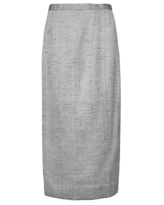Grey Silk & Linen Skirt Suit