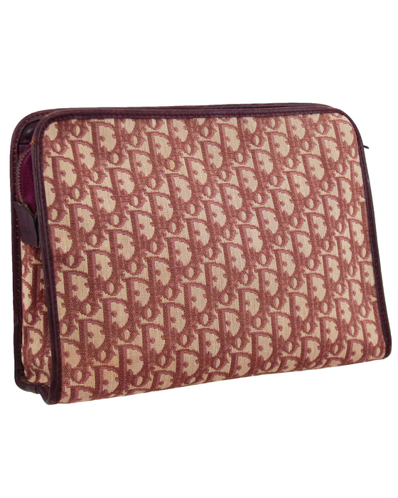 Red Monogram Canvas Cosmetic Bag/Clutch
