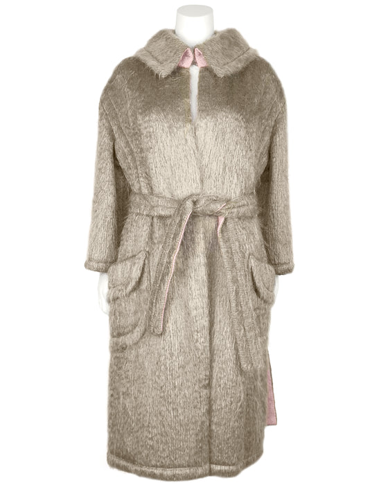 Taupe/Pink Mohair Coat