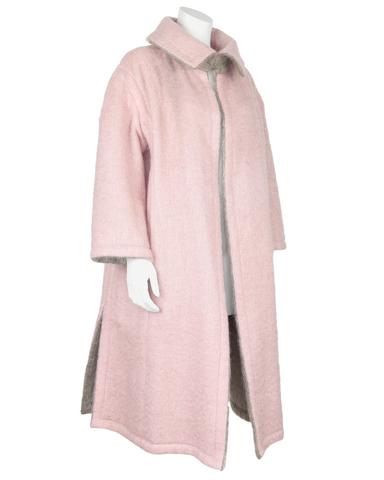Taupe/Pink Mohair Coat