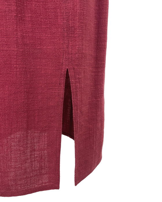 Red Wool and Linen MIx Skirt Suit