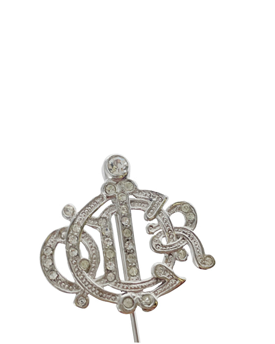 Silver-tone Rhinestone Stickpin