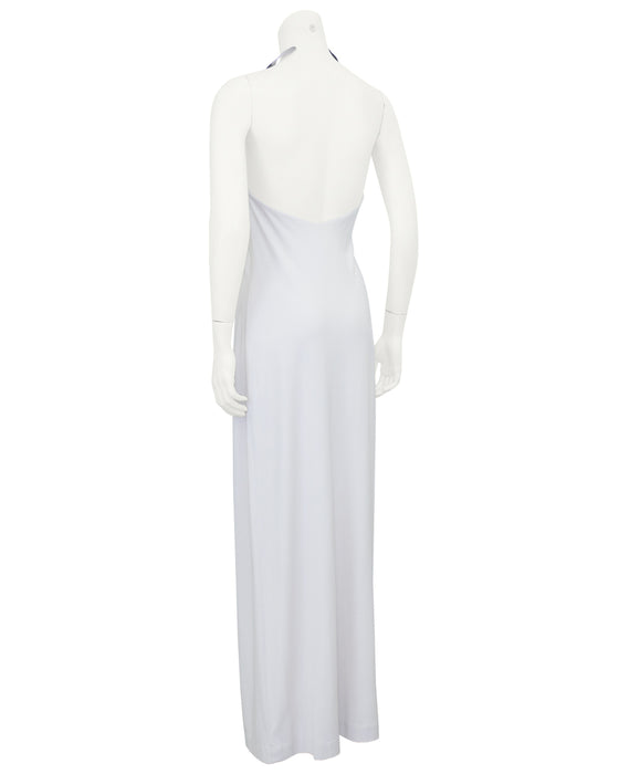 White Gown by Robert Lee Morris with Silvertone Neckplate from 1994
