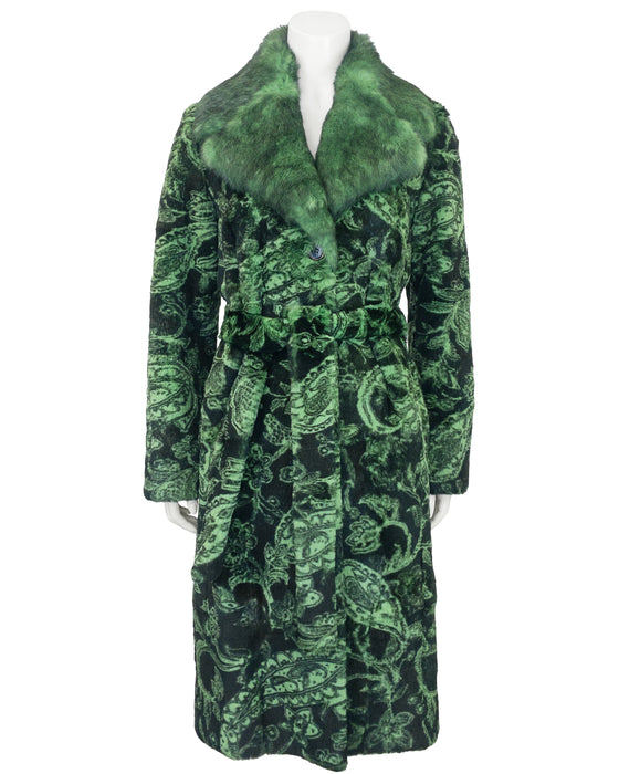 Green & Black Paisley Coat