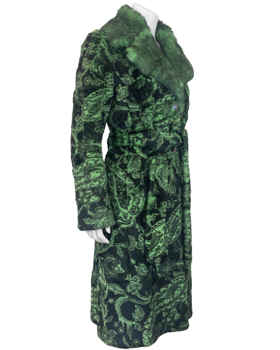 Green & Black Paisley Coat