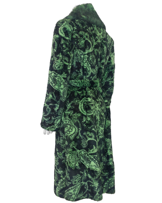 Green & Black Paisley Coat