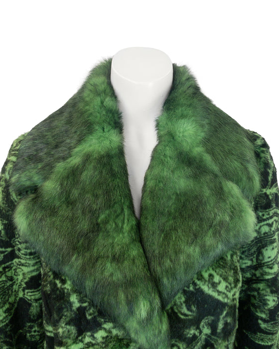 Green & Black Paisley Coat