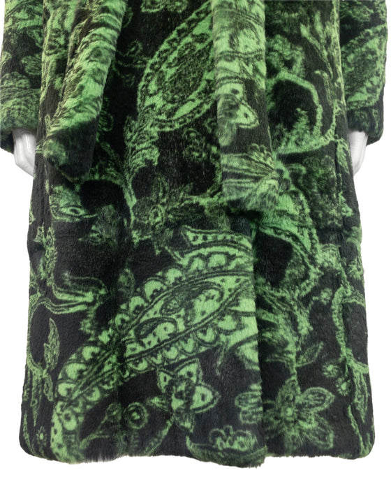 Green & Black Paisley Coat