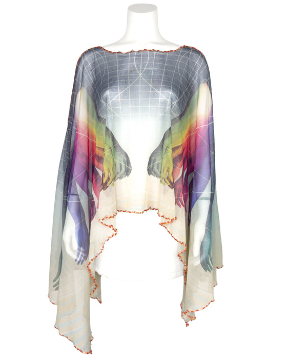 Multicolour "Surrealist Hands" Kaftan Top
