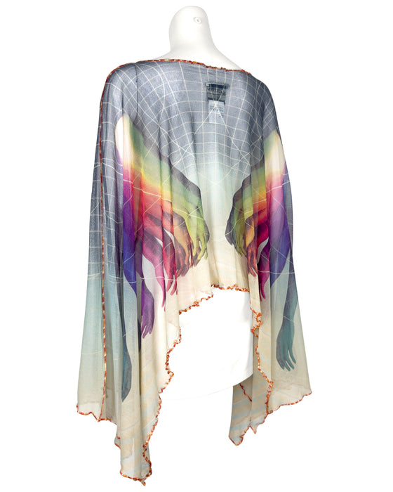 Multicolour "Surrealist Hands" Kaftan Top
