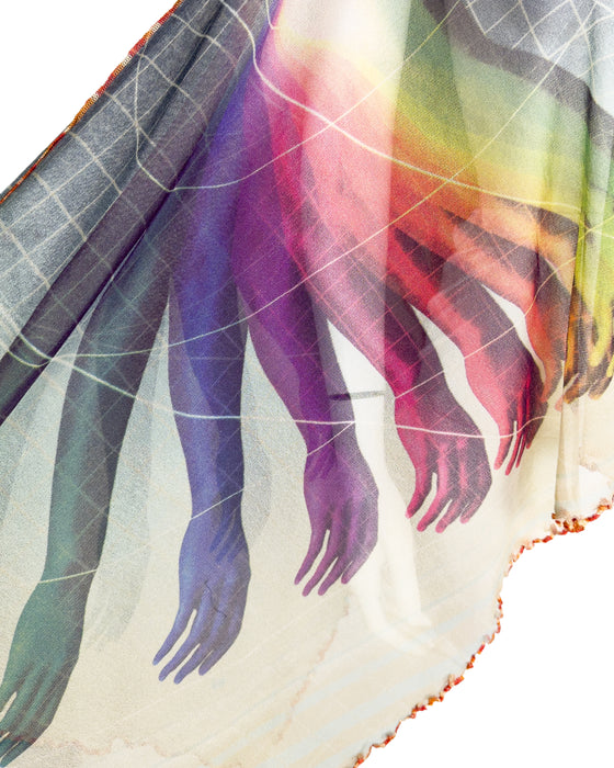 Multicolour "Surrealist Hands" Kaftan Top