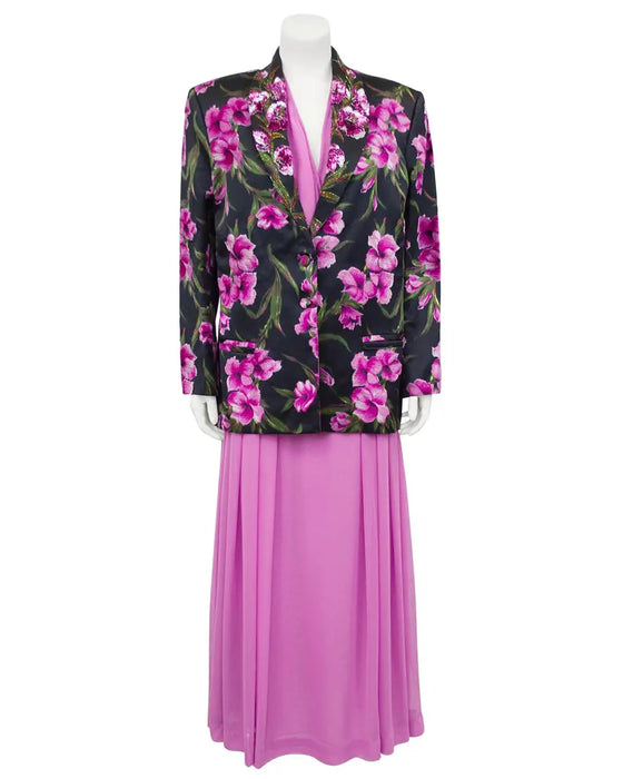 Pink 3 pc. Evening Suit with Jewelled Jacket