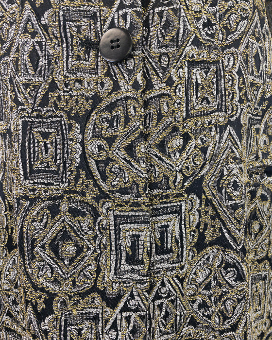 Black and Gold Brocade Skirt Suit