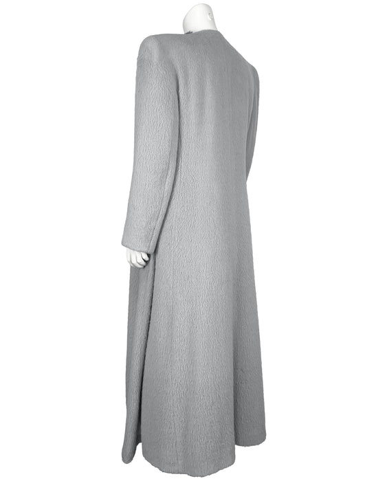 Grey Swing Coat with Faux Fur Lining