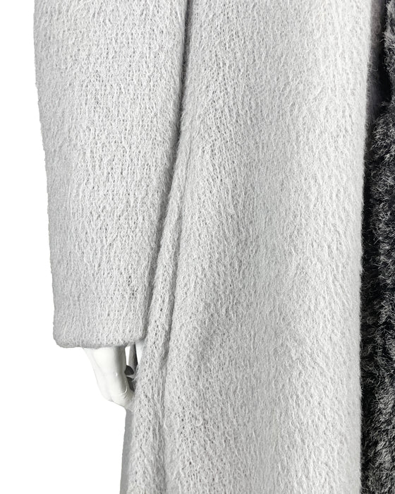 Grey Swing Coat with Faux Fur Lining
