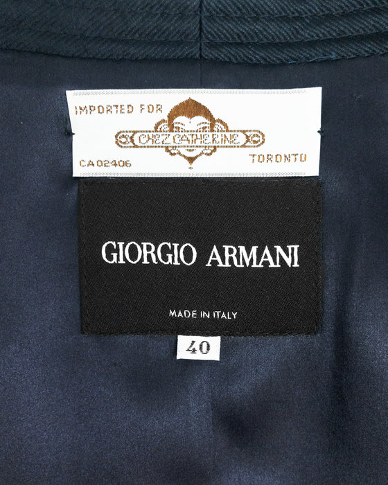 Blue Denim Fitted Jacket