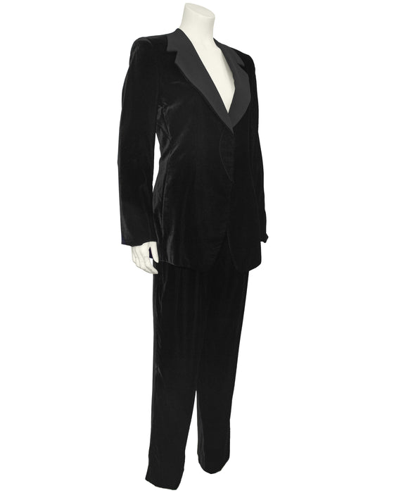 Black Velvet Tuxedo Suit