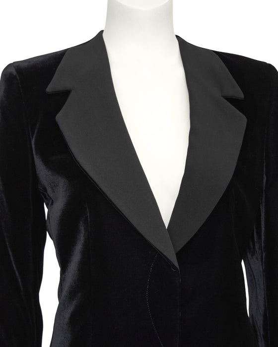 Black Velvet Tuxedo Suit