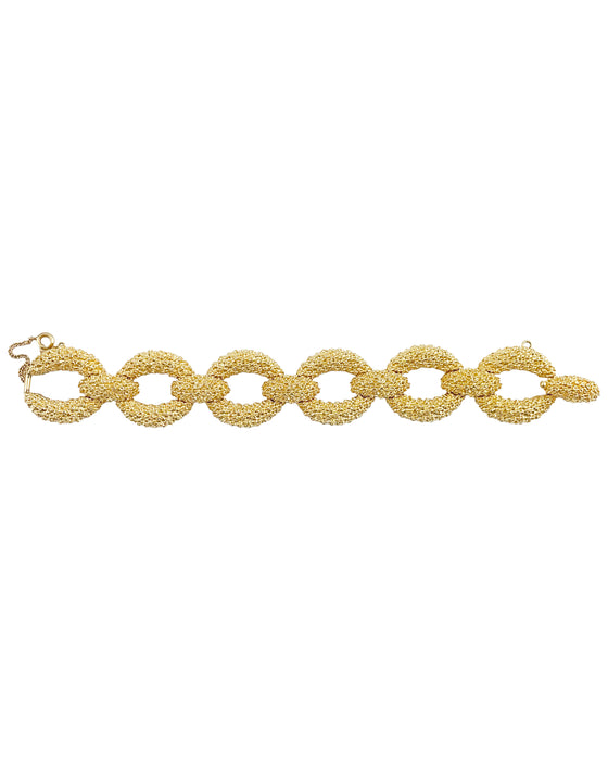 Oval Gilt Metal Link Bracelet