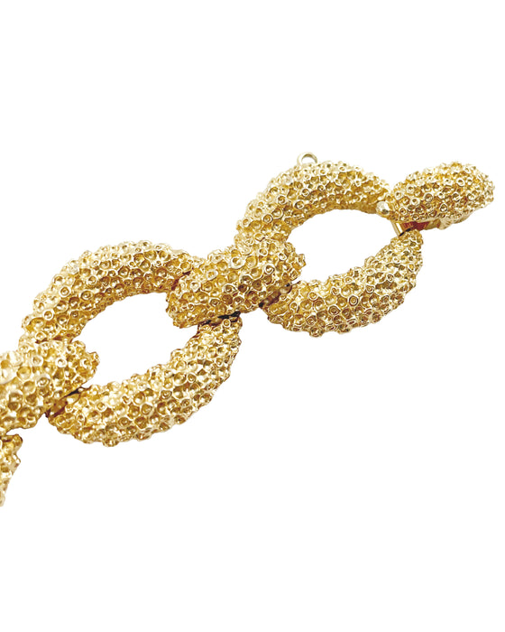 Oval Gilt Metal Link Bracelet