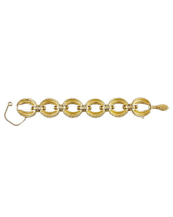 Oval Gilt Metal Link Bracelet