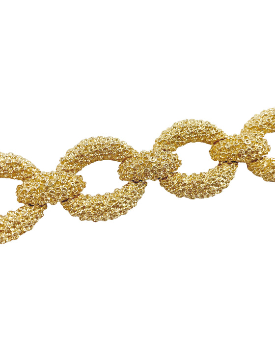 Oval Gilt Metal Link Bracelet