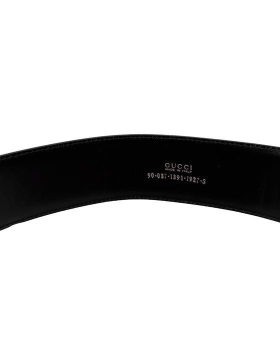 Brown Leather Silver Horse Bit Buckle Belt