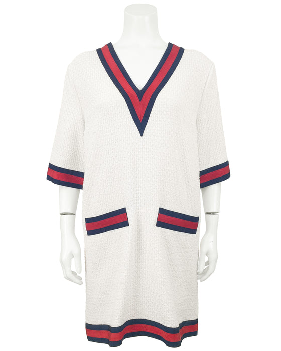 White Bouclé Wool Tunic Top