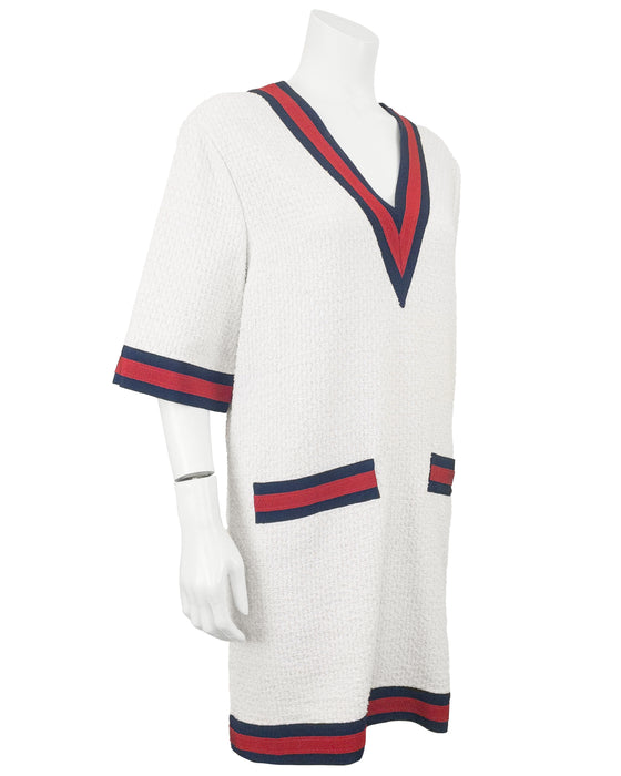White Bouclé Wool Tunic Top