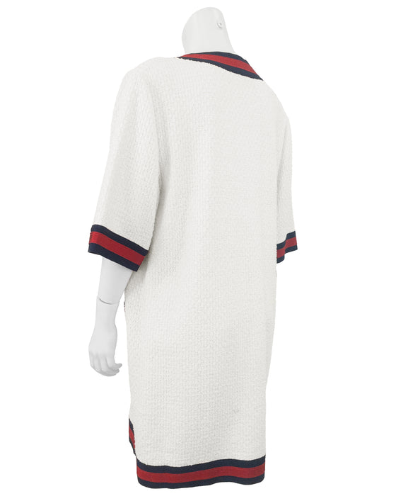 White Bouclé Wool Tunic Top
