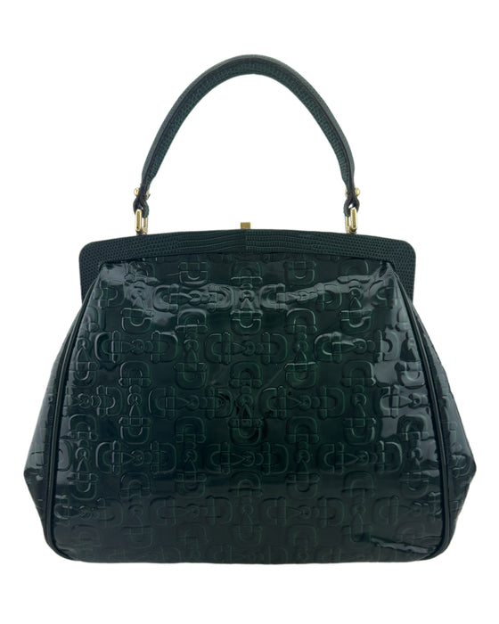 Green Patent Leather Top Handle 'Glam' Bag